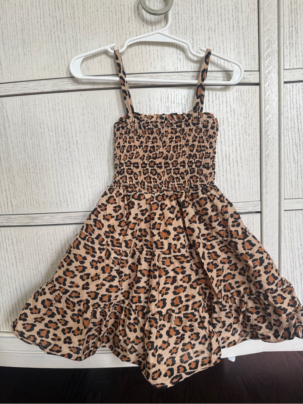 Janie and Jack Girls' Leopard Print Smocked Sundress - leopard print